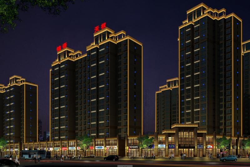 沁源天權小區樓體亮化